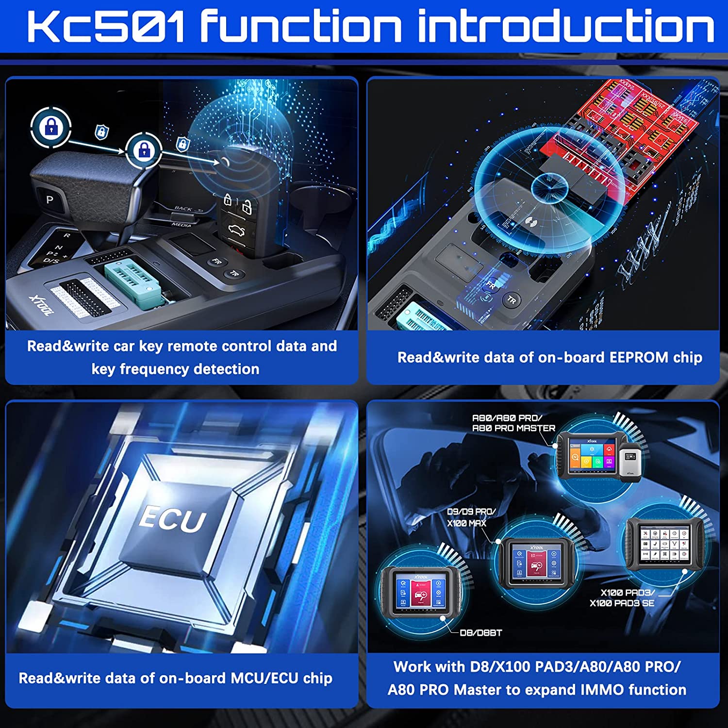 XTOOL KC501 Chip Programmer OBD2 read write MCU/EEPROM chips for X100 PAD3  - Hardey Auto Diagnostics