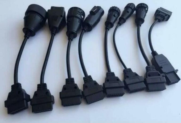 Set 8 Cavi Adattatori OBD2 Per Diagnosi Auto E Camion, Compatibili Con Strumenti CDP B9, Lunghezza 26cm, Per MAN, IVECO, SCANIA - 2