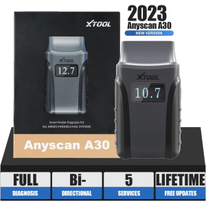 XTOOL Anyscan A30 BT Bidirectional Scan Tool(NO Update Fee), 2023 Newest Auto OBD2 Scanner, All Systems Diagnostics, 5 Services, Oil Reset/EPB/SAS/DPF/Throttle, for iOS & Android
